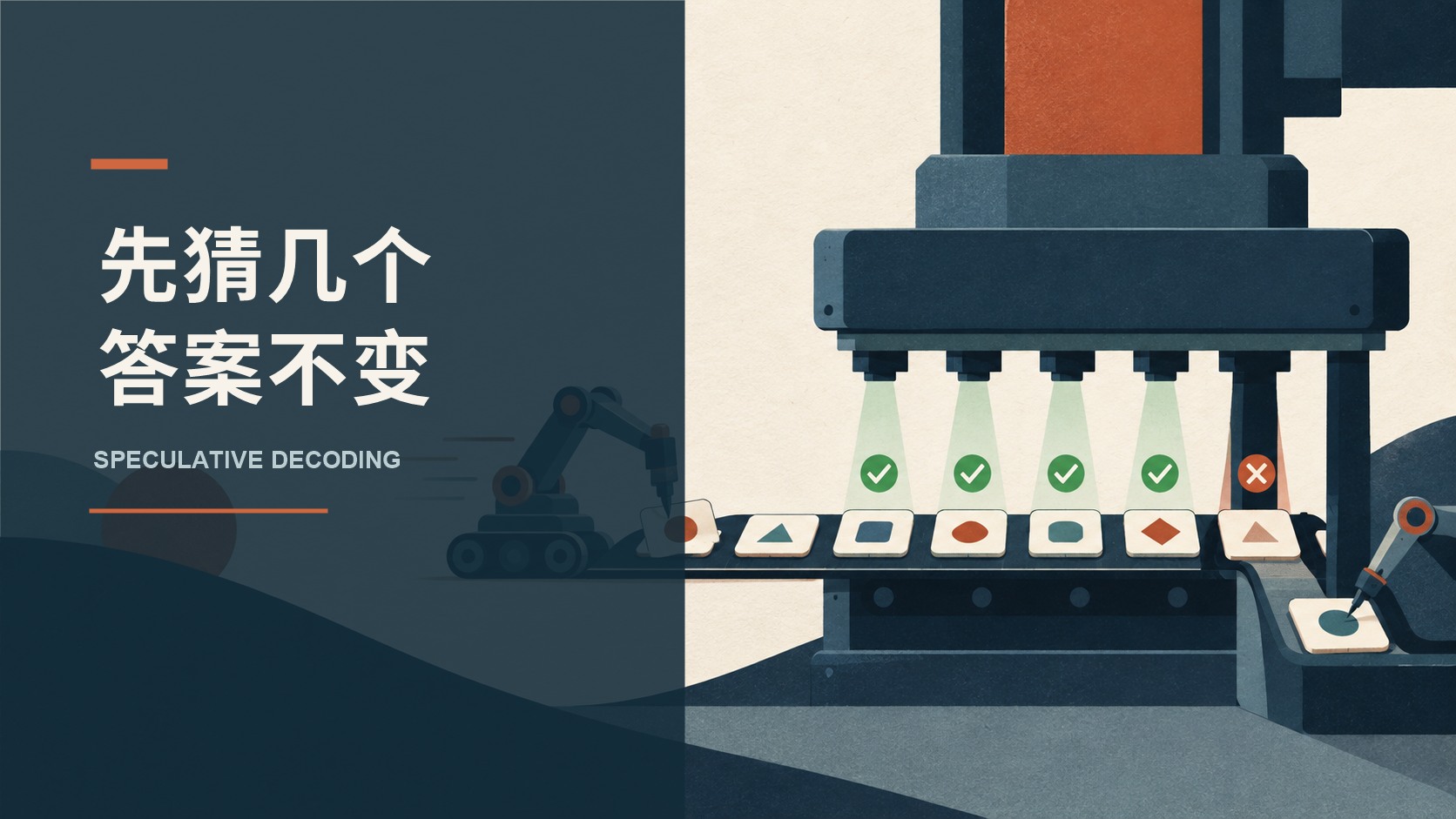 Featured image of post 推测解码：先猜几个 token，为什么答案仍然没变